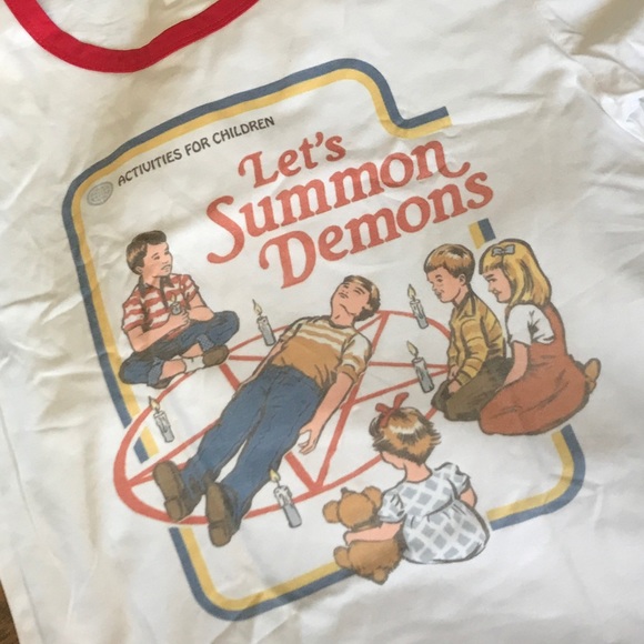 💖 WHITE GRAPHIC CLASSIC RINGER TEE SHIRT 💖 - Picture 5 of 5